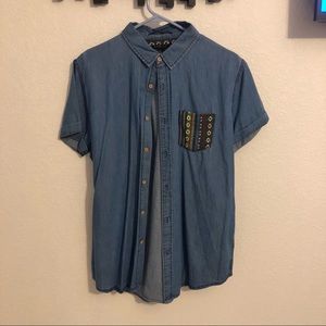 Denim Shirt with Vintage Style Pocket